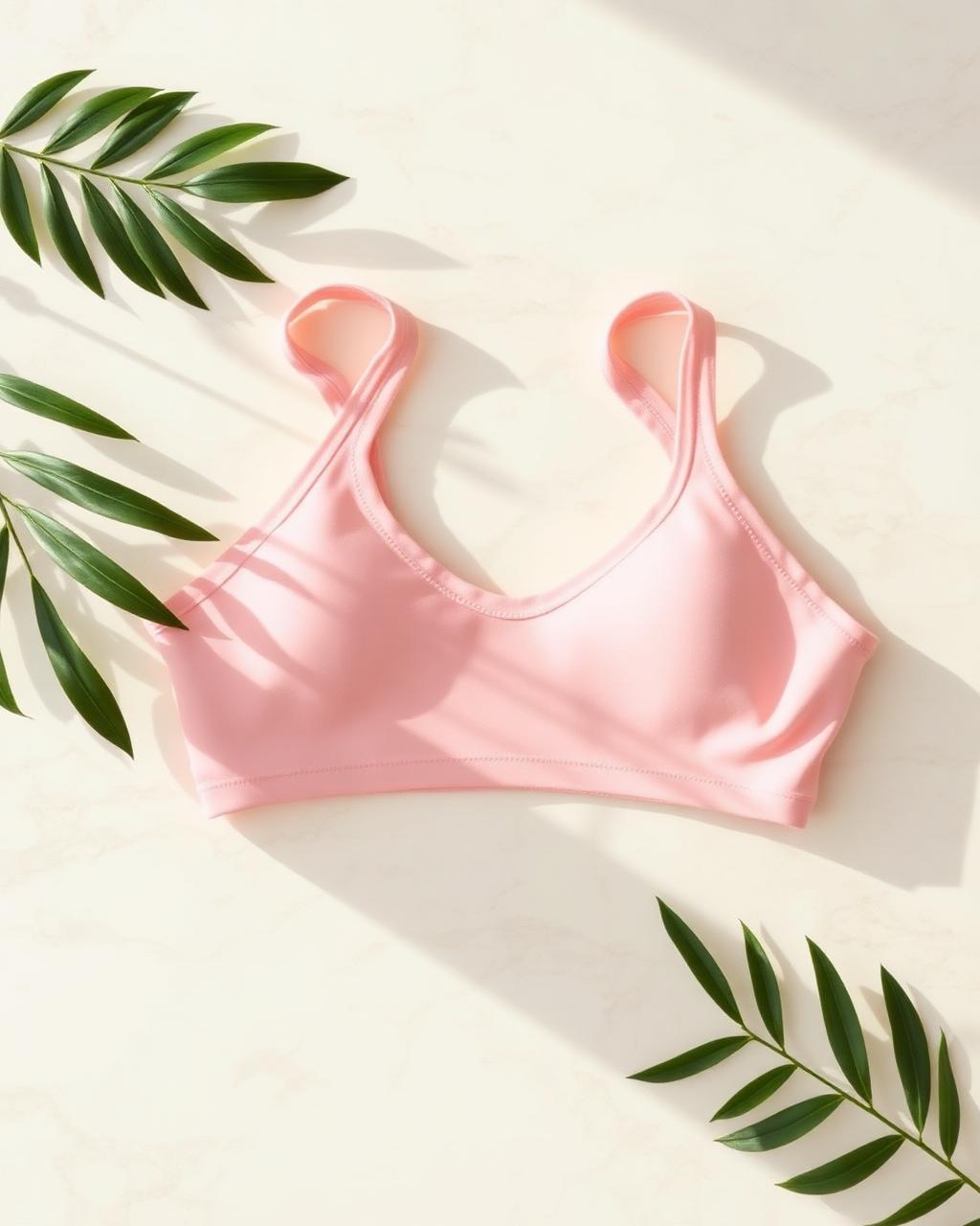 Woman in soft sports bra, Tessio Leisures activewear